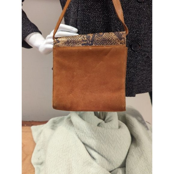 Stuart Weitzman brown Leather Snakeskin Crossbody purse. Vintage. - Picture 7 of 7